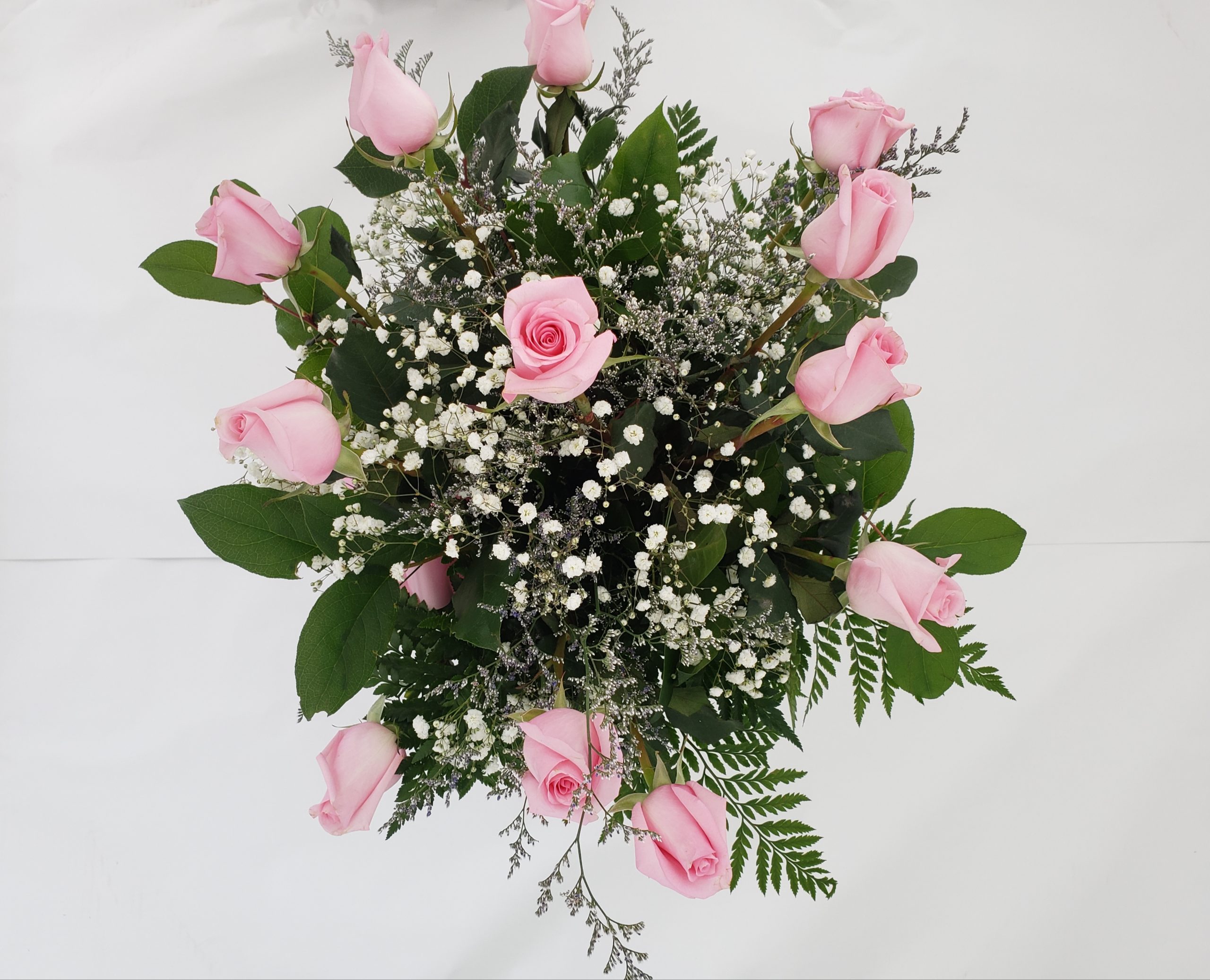 Fresh Floral Arrangement 1 Dozen Pink Roses 16 Dees' Nursery