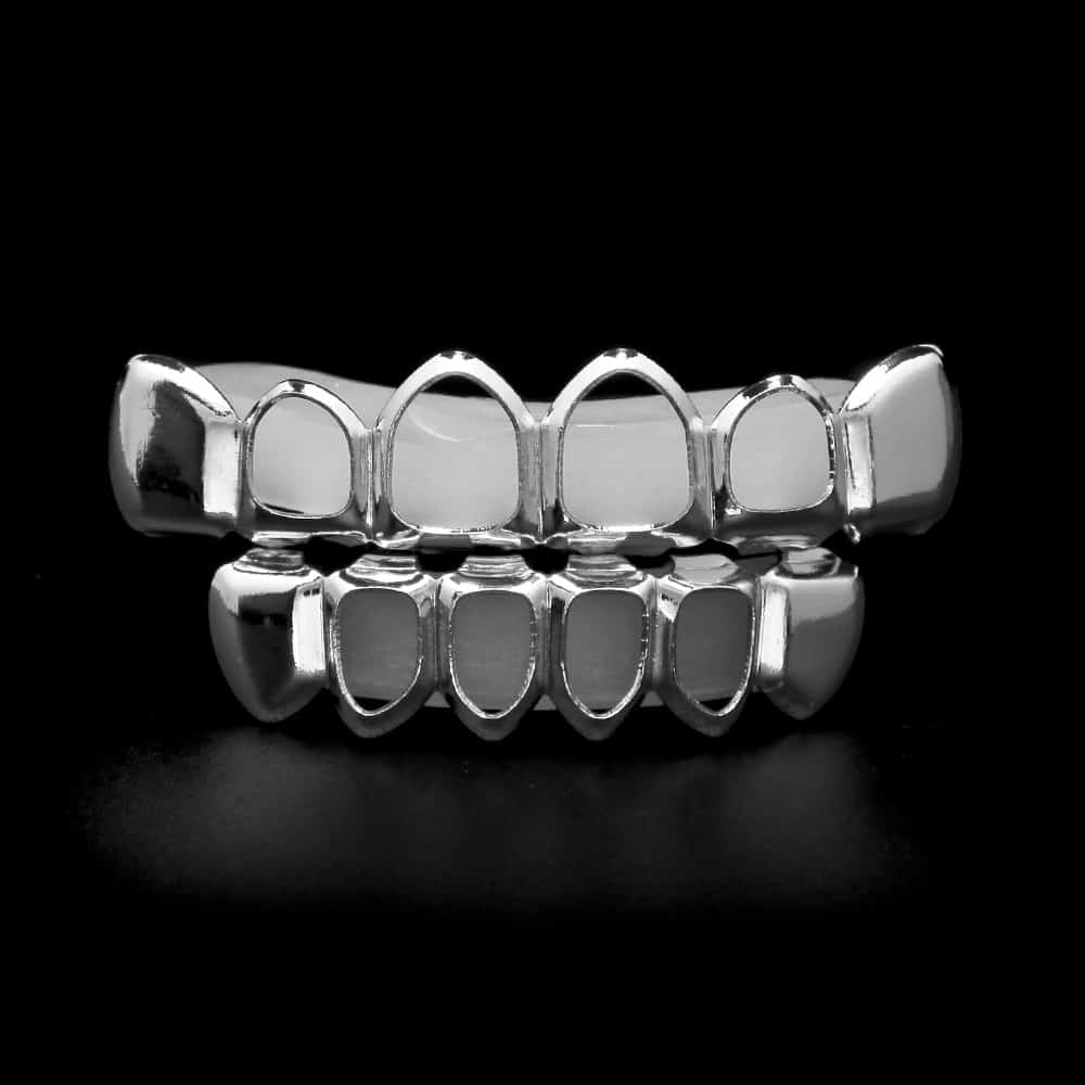 Silver Plated Open Face Grillz Deez Grillz