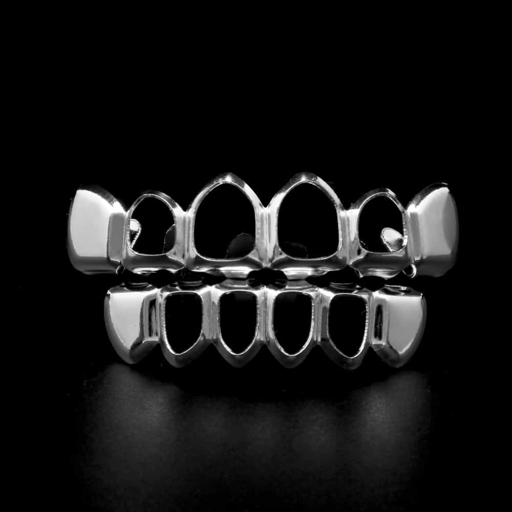Silver Plated Open Face Grillz Deez Grillz
