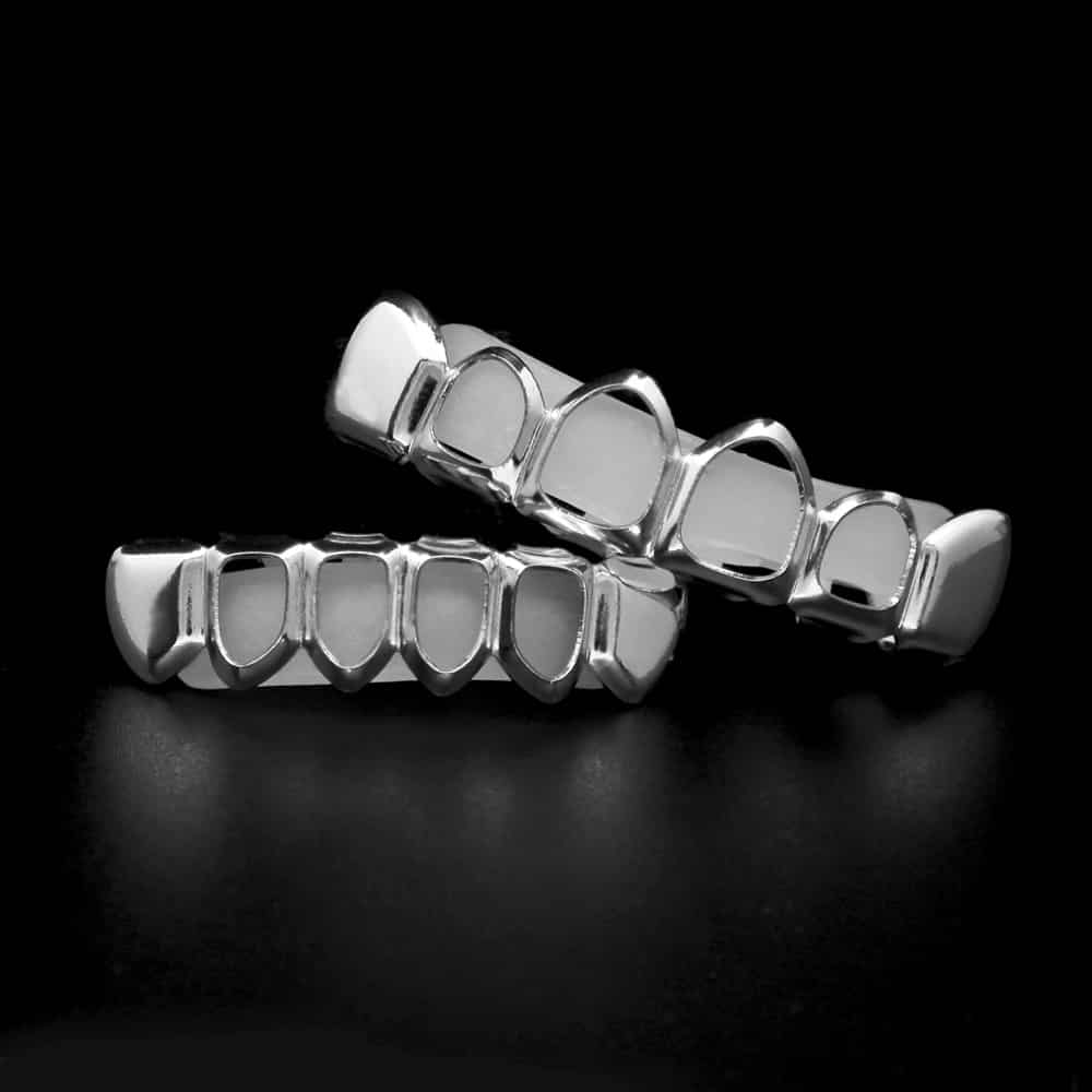 Silver Plated Open Face Grillz Deez Grillz