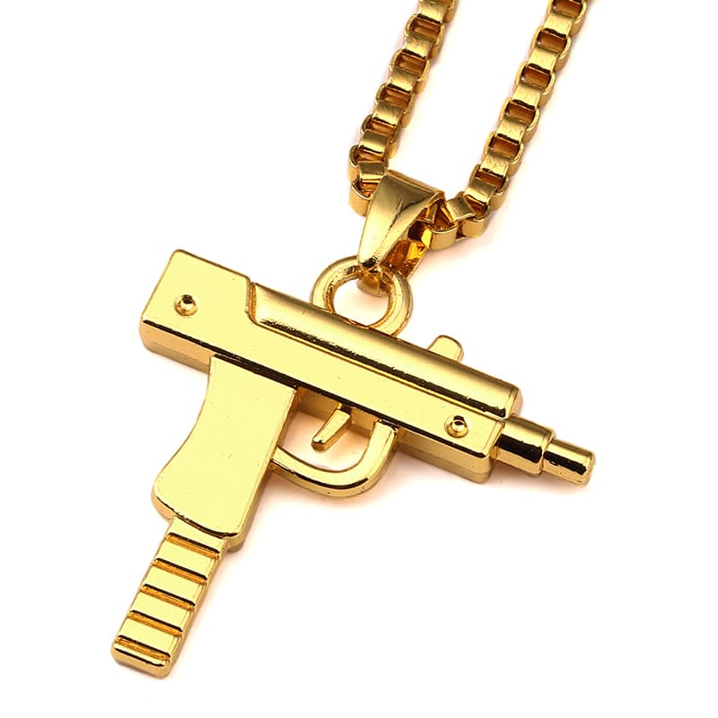 18K Gold Plated Uzi Pendant Deez Grillz