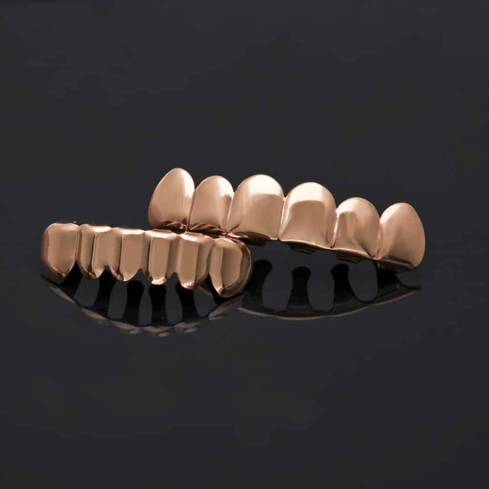 18K Rose Gold Plated Grillz Deez Grillz