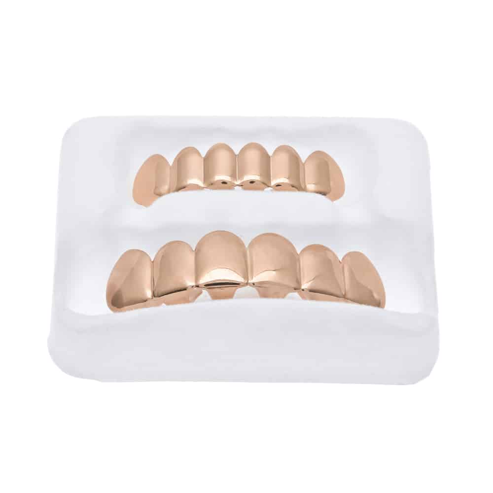 18K Rose Gold Plated Grillz Deez Grillz