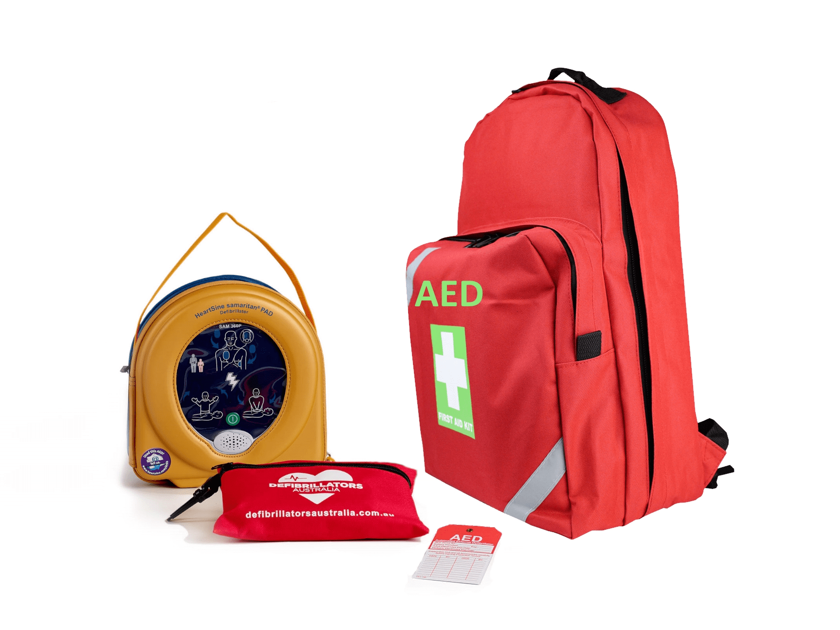 HeartSine 350P Semi Automatic AED Back Pack Defibrillator Bundle