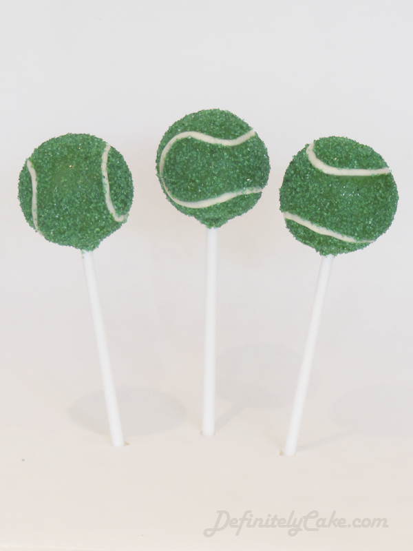 Green Tennis Ball Cake Pops • Definitely Cake