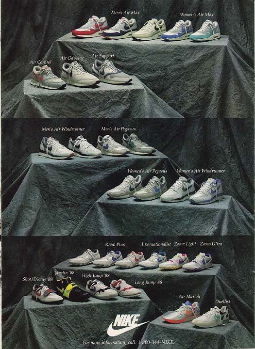 Vintage Nike 1988 Product Line Ad Sneakers Shoes