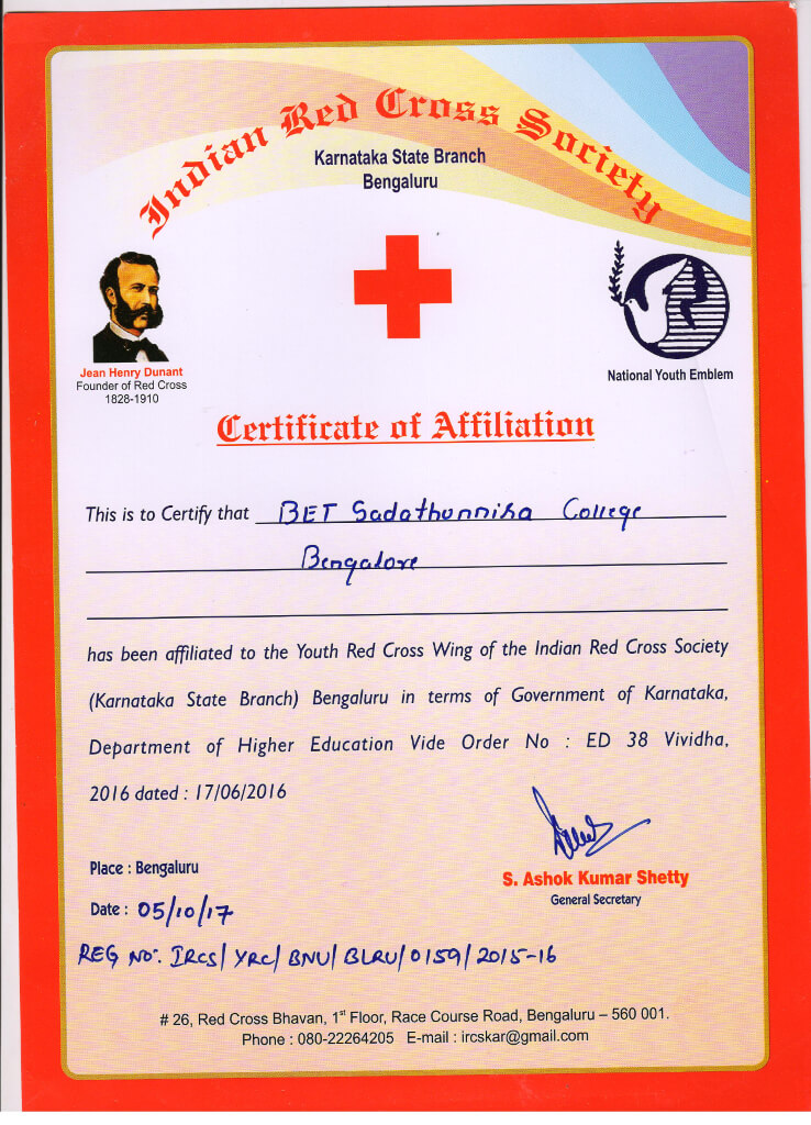 YRC Certificate BET Degree College