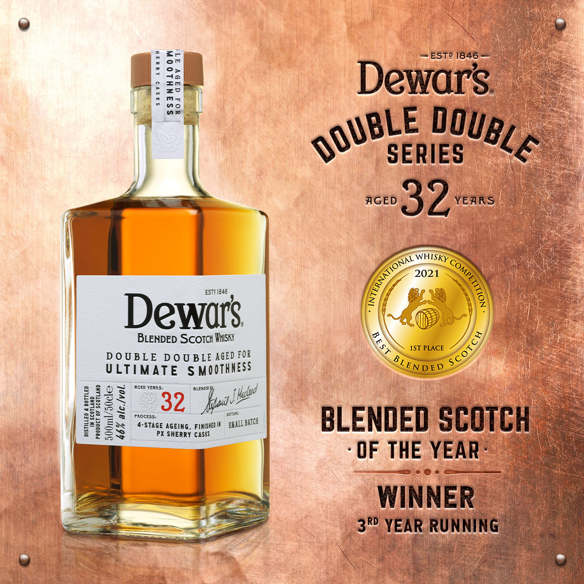 DEWAR’S revalida como mejor whisky escocés mezclado y Master Blender