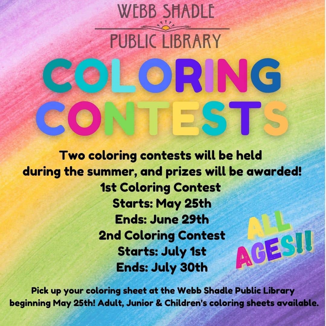 Webb Shadle Library Coloring Contest KNIA KRLS Radio The One to Count On