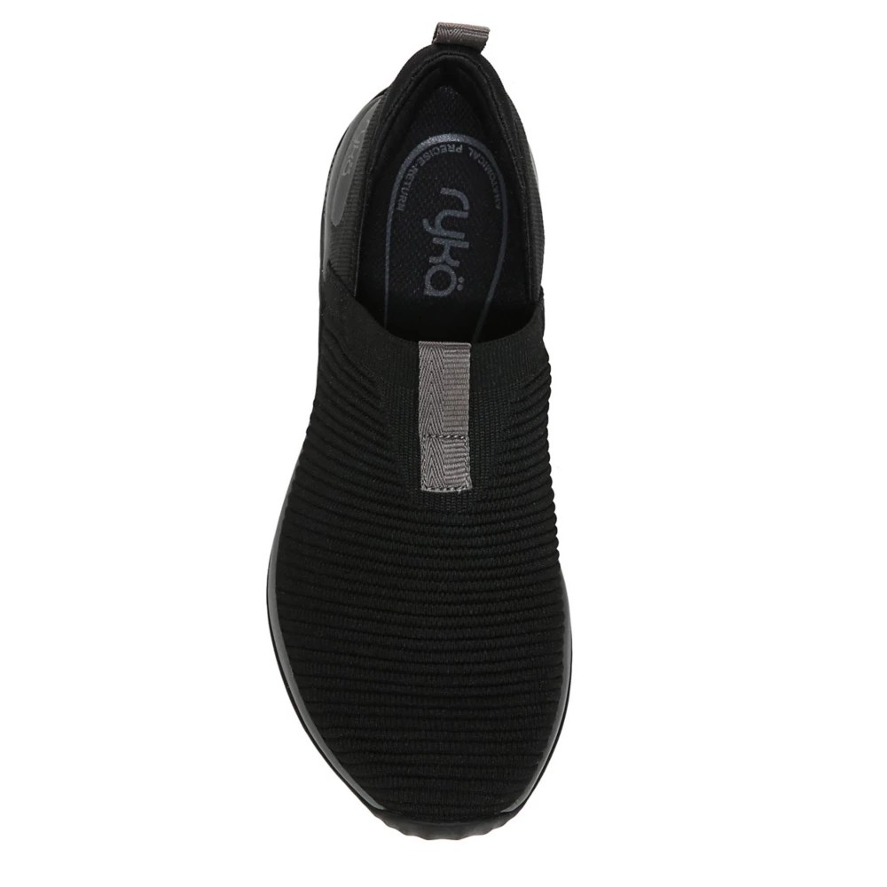 Black Ryka Womens Echo Knit Slip On Sneaker Athletic & Sneakers