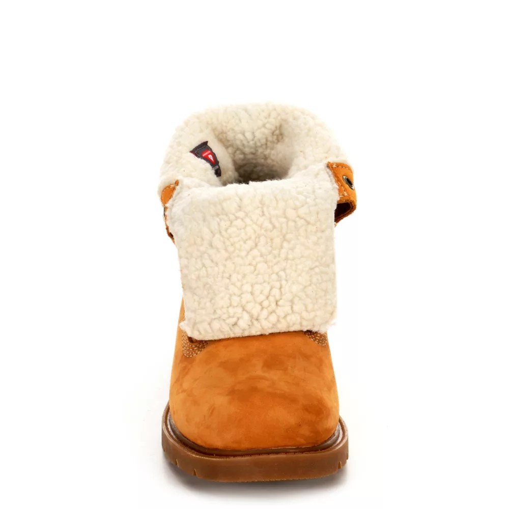 Tan Timberland Womens Linden Woods Fold Down Fleece Boots Rack Room