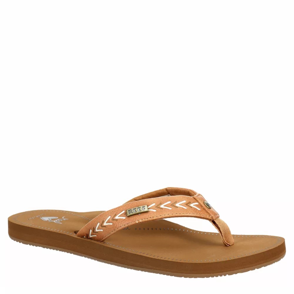 Tan Reef Womens Beachbreak Flip Flop Sandal Rack Room Shoes