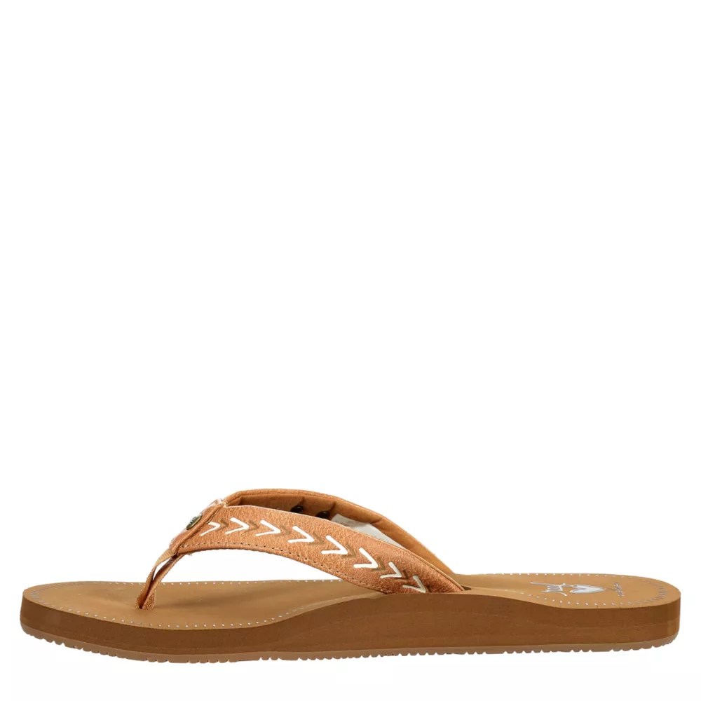 Tan Reef Womens Beachbreak Flip Flop Sandal Rack Room Shoes