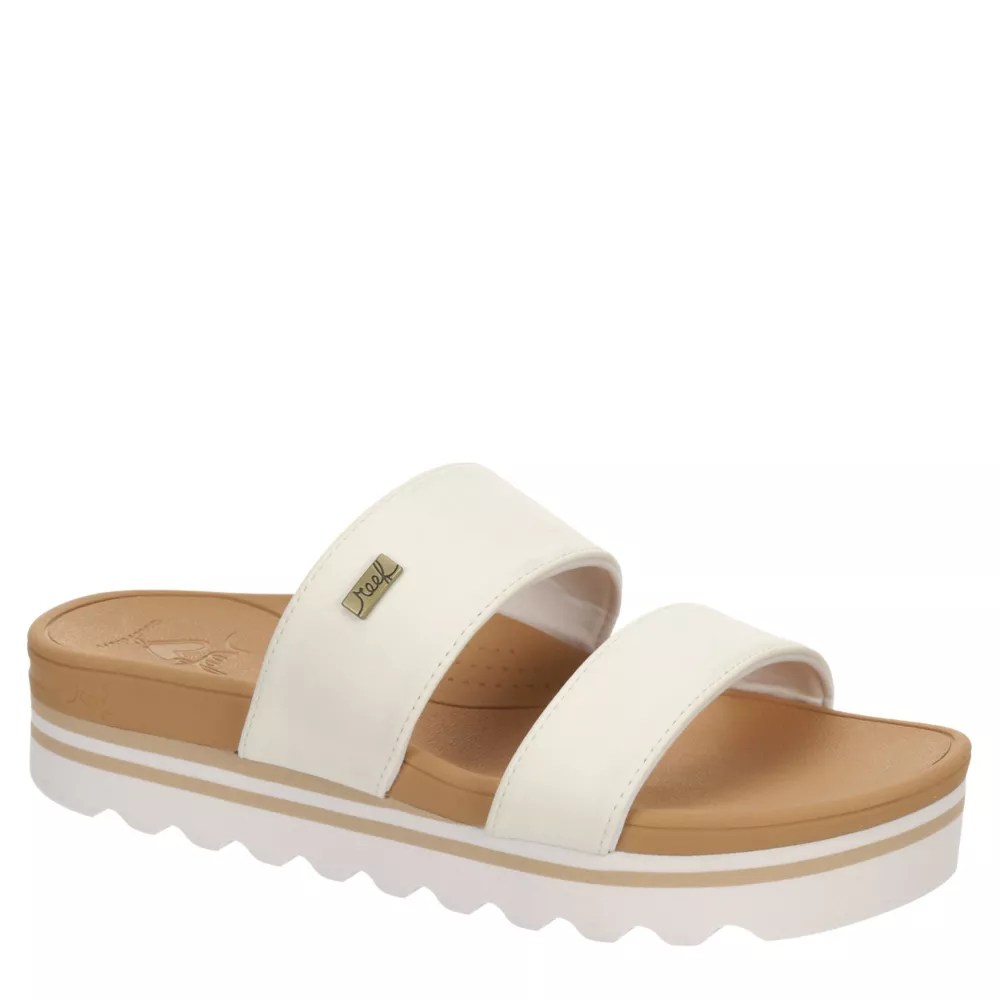 White Reef Arch Support Banded Horizon Hi Slide Sandal Sandals Rack Room Shoes