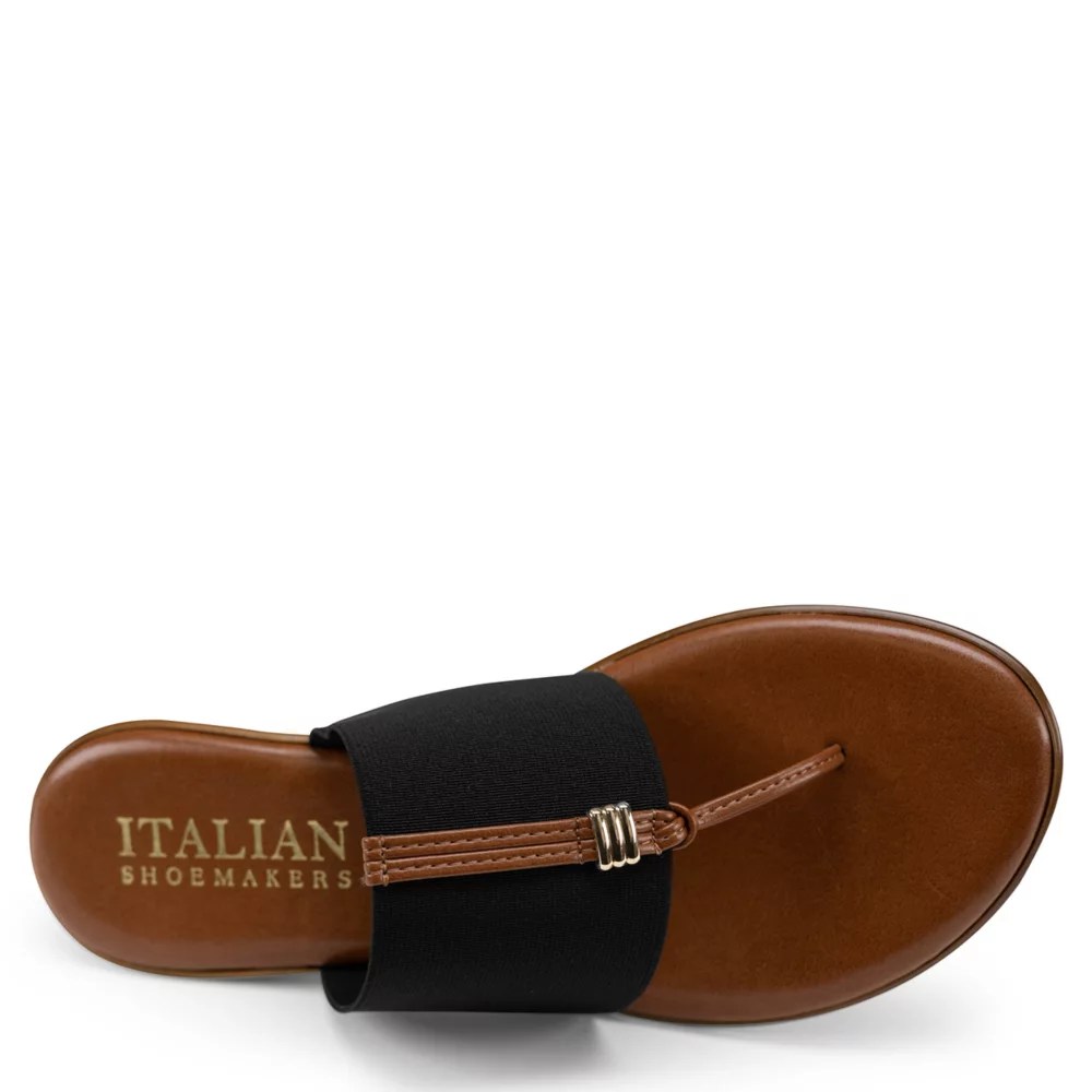 Black Italian Shoemakers Womens Afia Wedge Sandal Rack Room Shoes