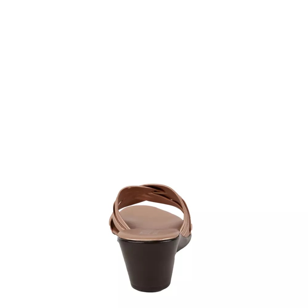 Rose Gold Italian Shoemakers Womens Saylor Wedge Sandal Rack Room Shoes