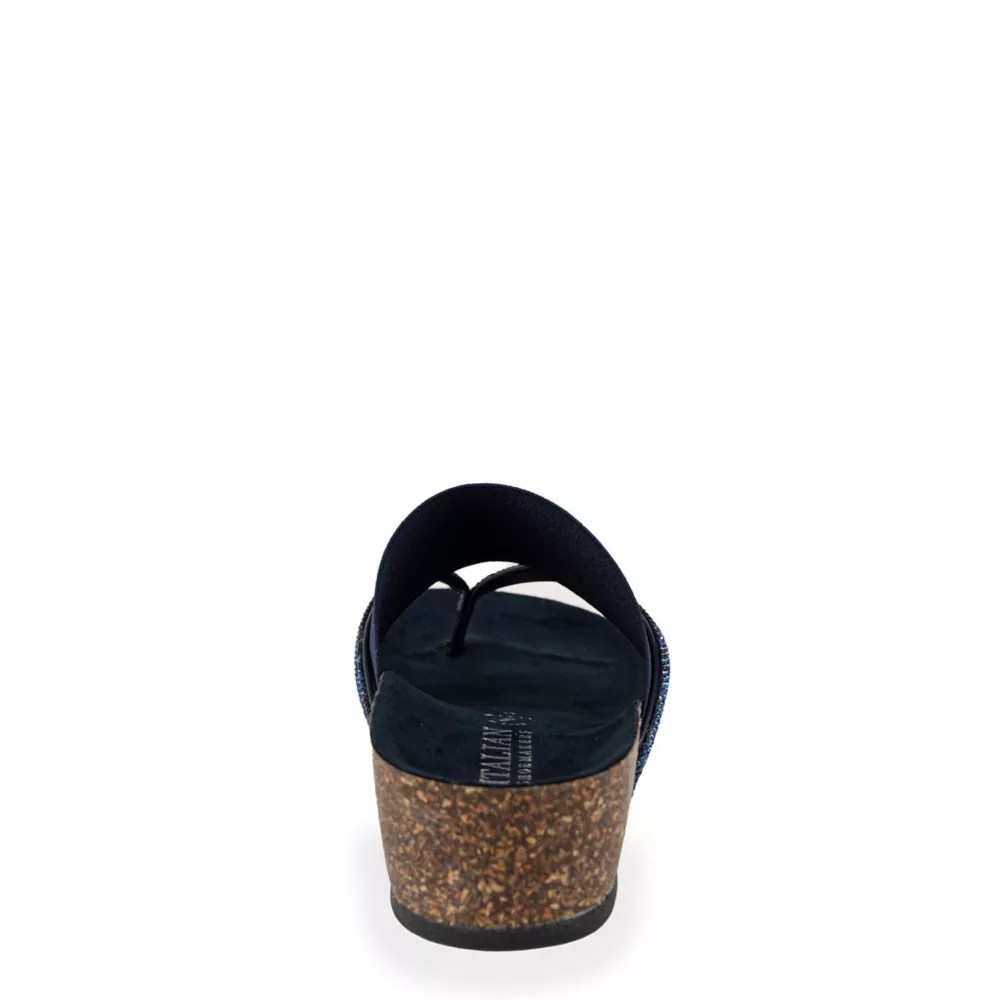 Navy Italian Shoemakers Womens Ziona Wedge Sandals Rack Room Shoes