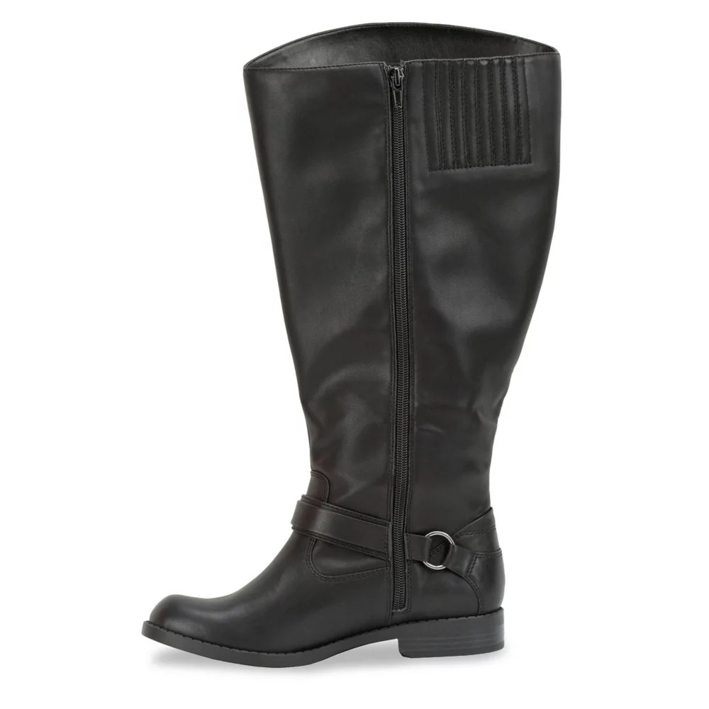 Black Easy Street Womens Quinn Wide Calf Tall Boot Boots Rack Room
