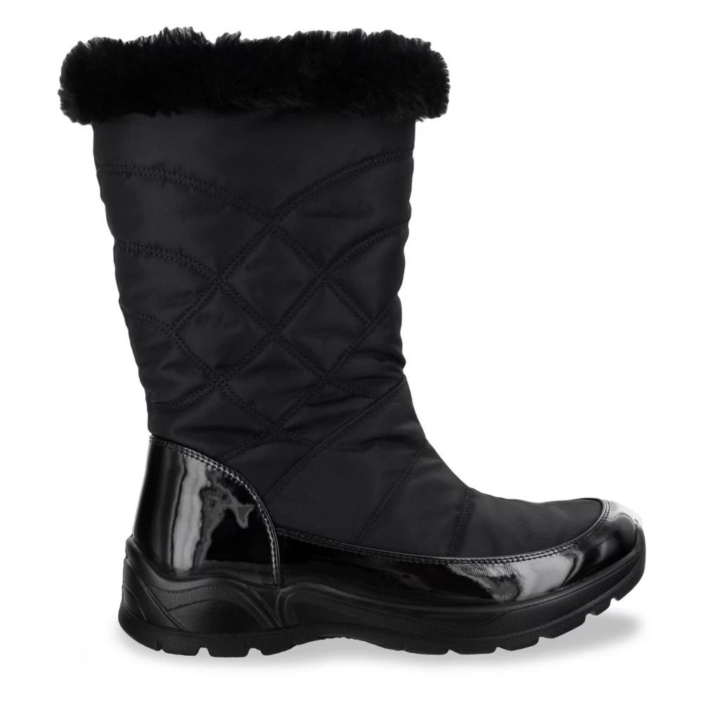 Black Womens Cuddle Snow Boot Easy Street Rack Room Shoes