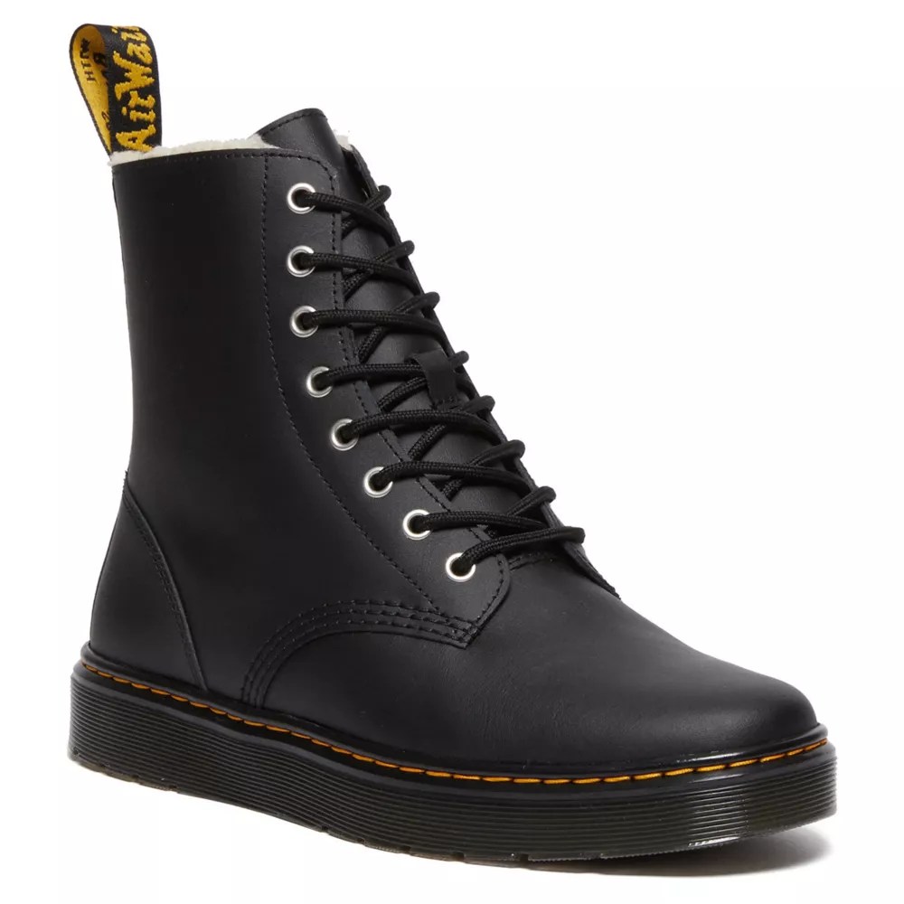 Black Dr.martens Womens Zavala Fleece Lined Combat Boot Rack Room Shoes