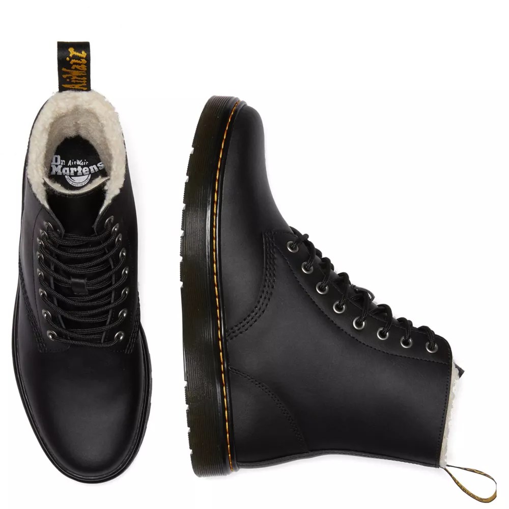 Black Dr.martens Womens Zavala Fleece Lined Combat Boot Rack Room Shoes