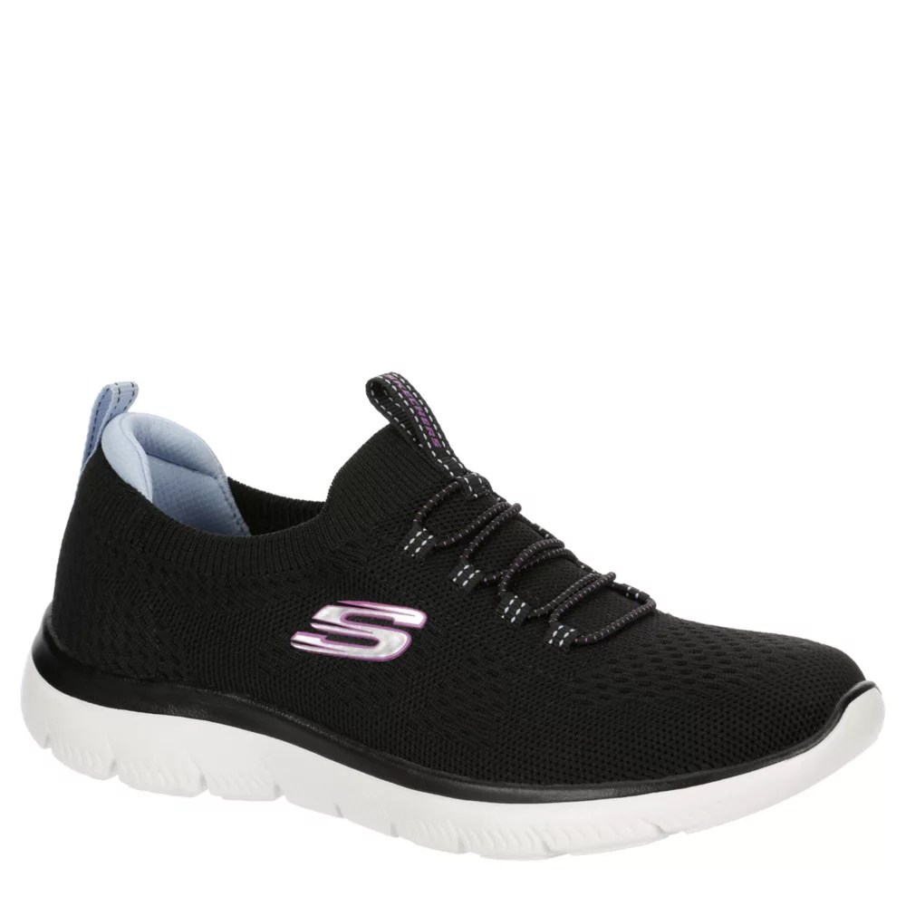 Black Skechers Womens Summits Knit Slip On Running Shoe Rack Room Shoes