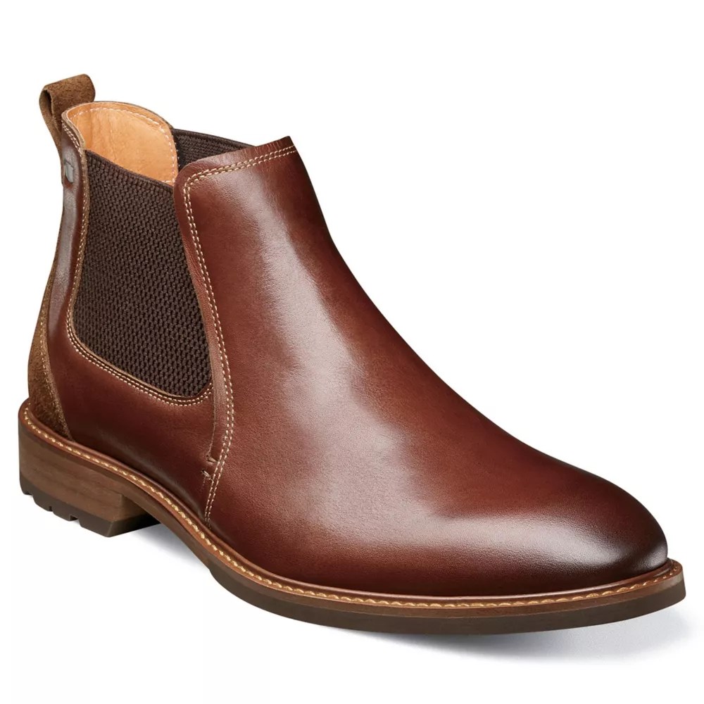 Chestnut Florsheim Mens Lodge Plain Toe Chelsea Boot Mens Rack Room