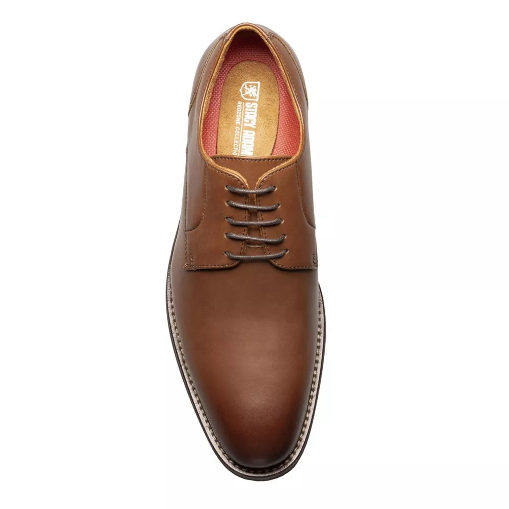 Chocolate Stacy Adams Mens Marlton Plain Toe Oxford Mens Rack Room