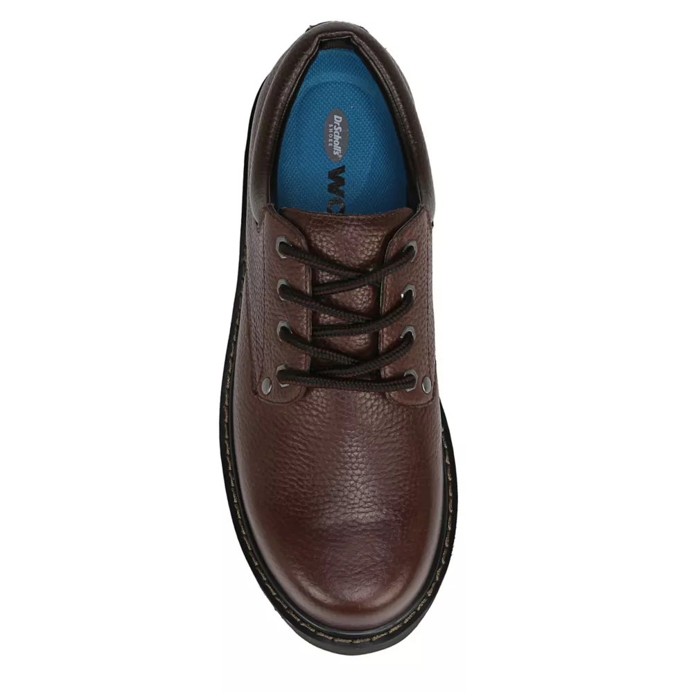 Brown Dr. Scholl's Mens Harrington Ii Slip Resistant Work Shoe Rack