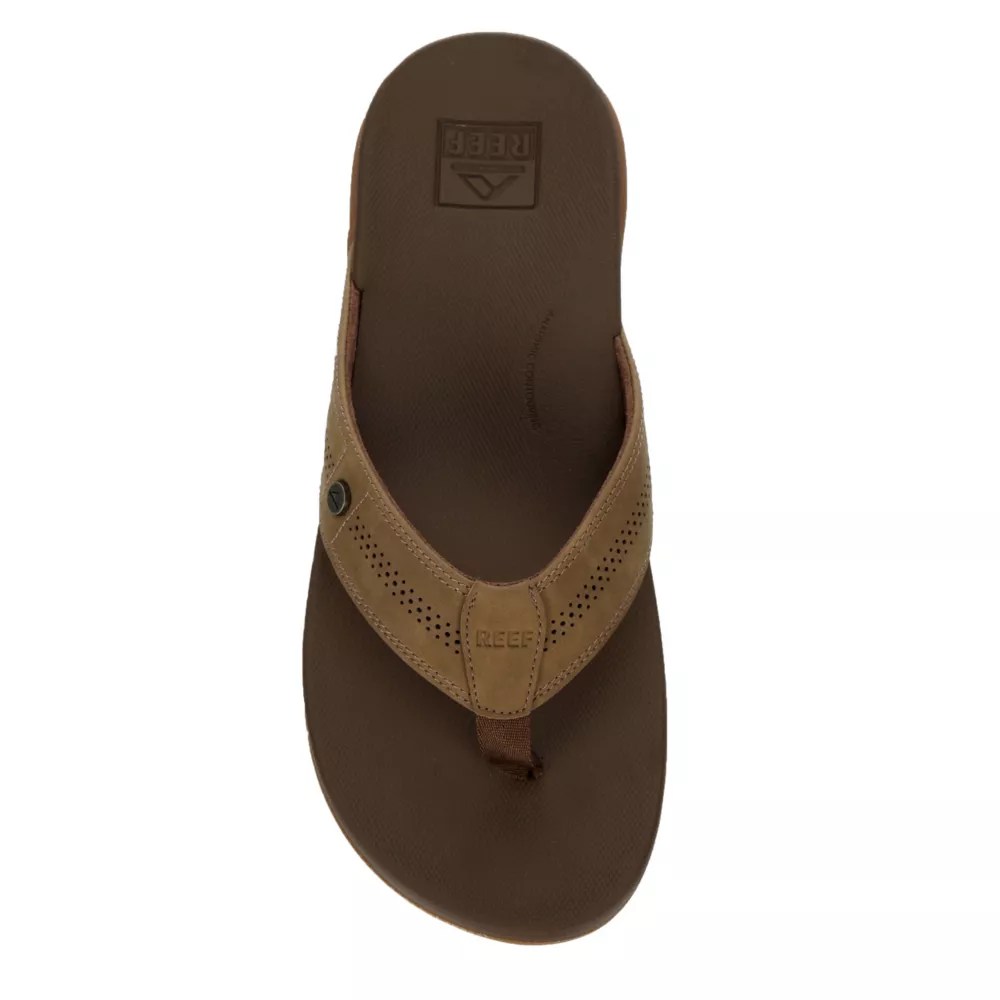 Tan Reef Mens Cushion Spring Lux Flip Flop Sandal Rack Room Shoes