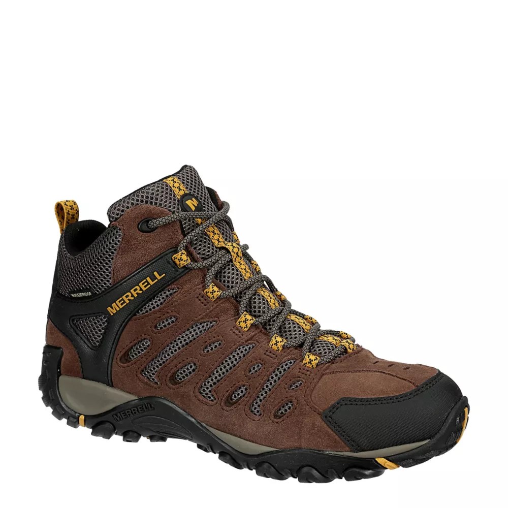 Brown Merrell Mens Crosslander 2 Waterproof Mid Hiking Boot Mens
