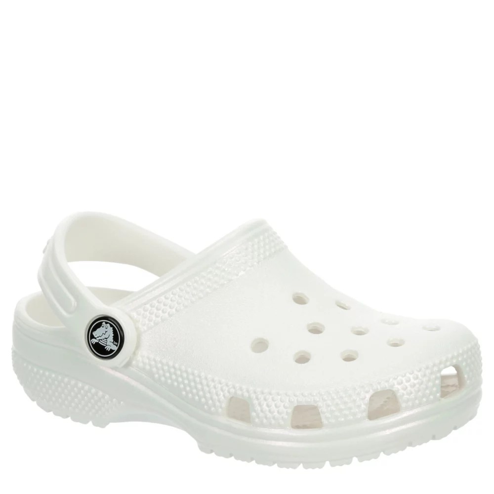 White Girls Toddler Classic Glitter Clog Crocs Rack Room Shoes