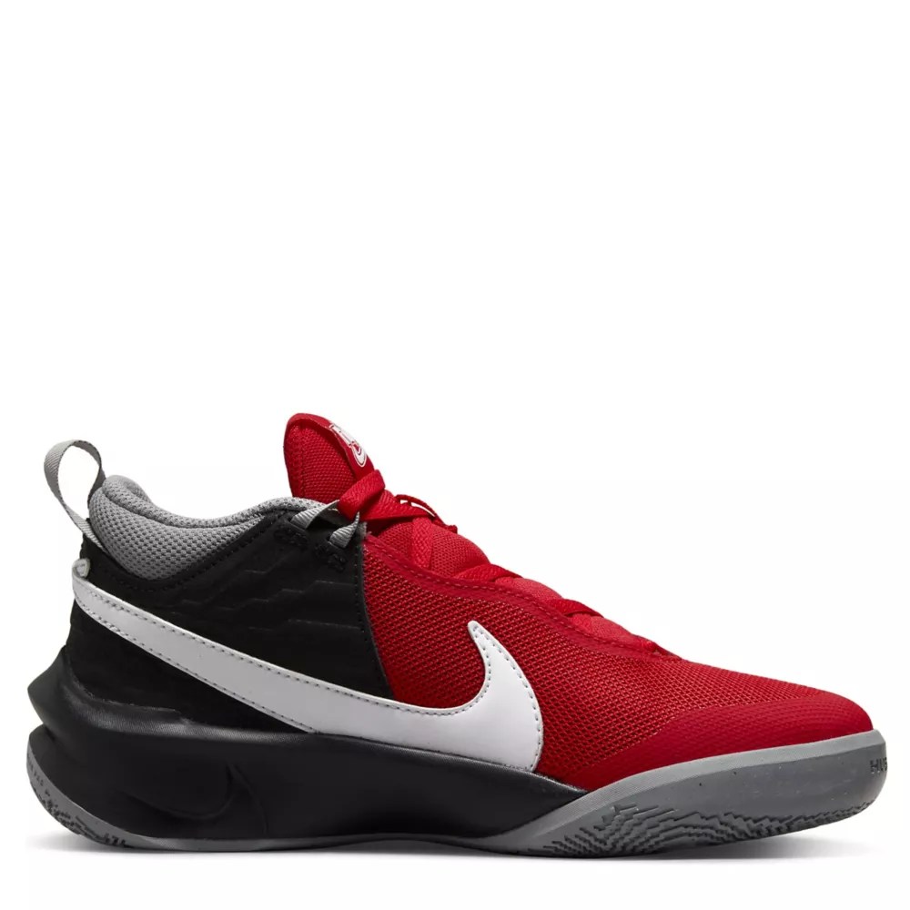 Red Nike Boys Team Hustle D10 High Top Basketball Shoe Kids Rack Room Shoes