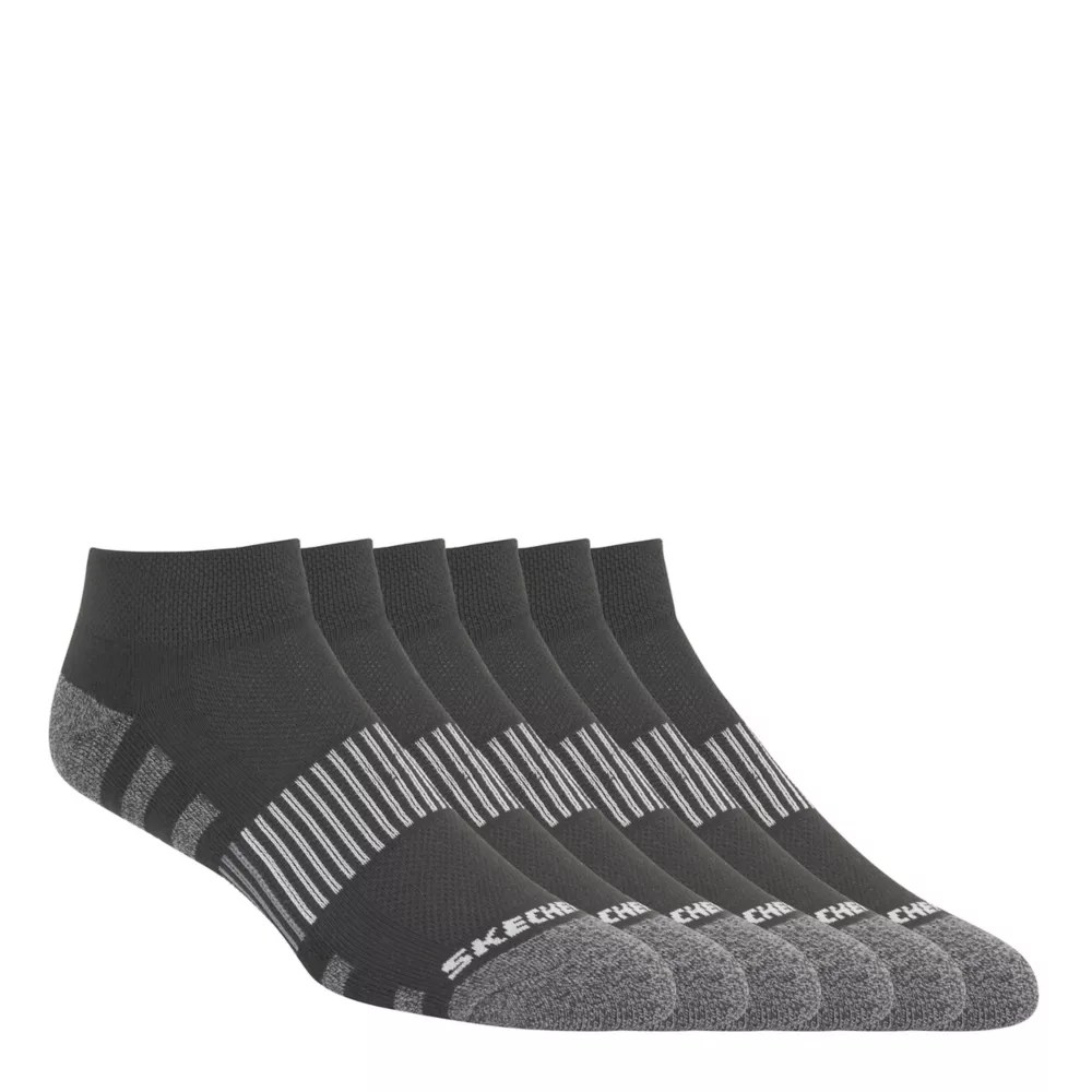 Black Skechers Mens Work Quarter Socks 6 Pairs Rack Room Shoes