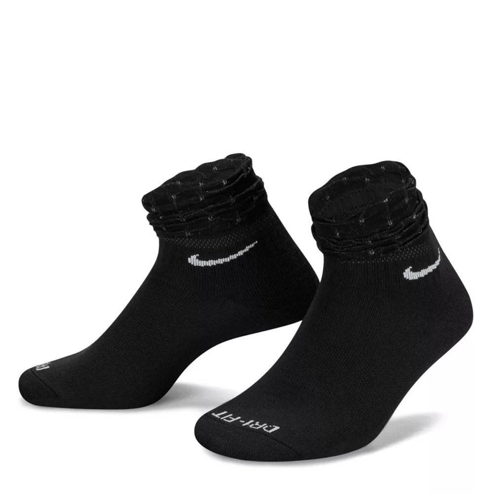 Black Nike Womens Ruffle Ankle Sock 1 Pair Rack Room Shoes
