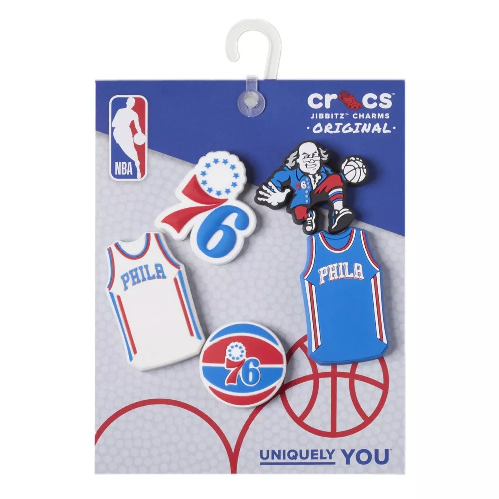 Assorted Crocs Unisex Philadelphia 76ers 5 Pack Jibbitz Rack Room Shoes