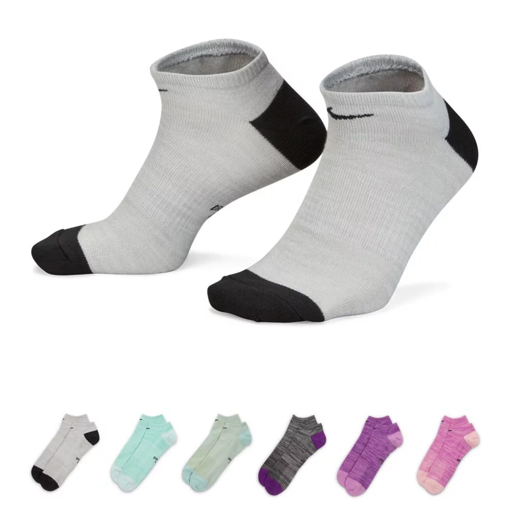 Multicolor Nike Womens Everyday Lightweight No Show Socks 6 Pairs
