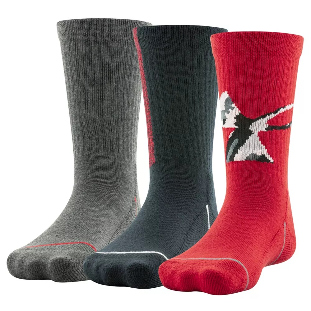 Red Under Armour Boys Phenom Crew Socks 3 Pairs Rack Room Shoes