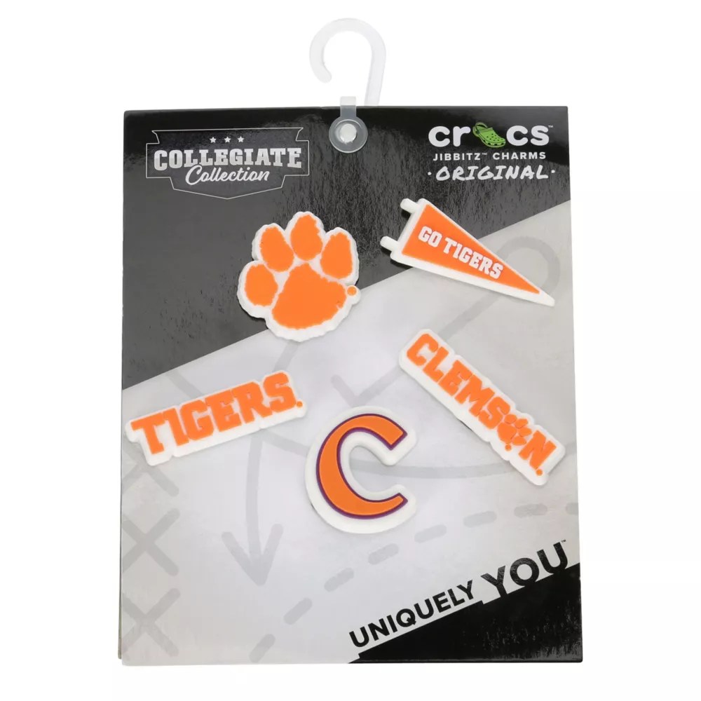 Orange Crocs Unisex Clemson University 5 Pack Jibbitz Rack Room Shoes