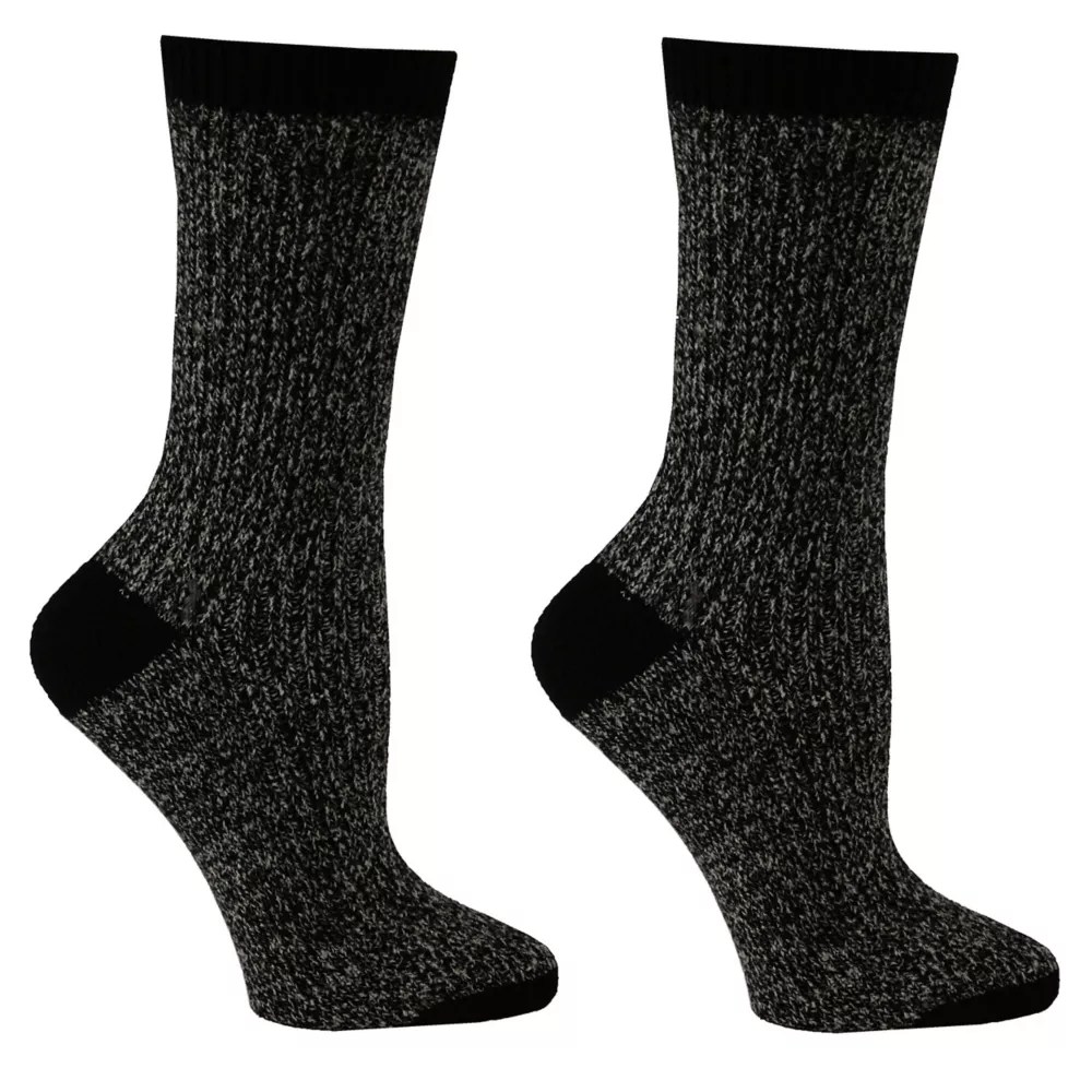 Black Columbia Womens Super Soft Crew Socks 2 Pairs Rack Room Shoes
