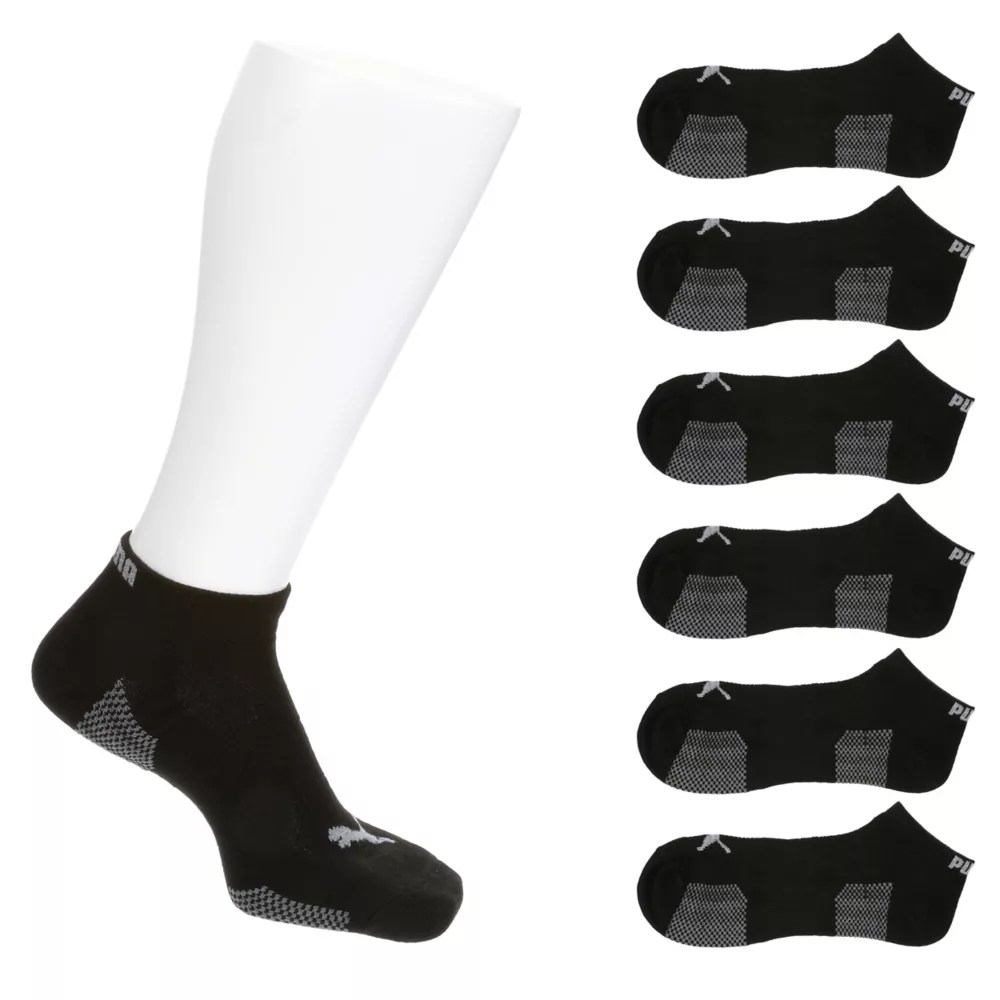Black Puma Mens Large Low Cut Socks 6 Pairs Rack Room Shoes