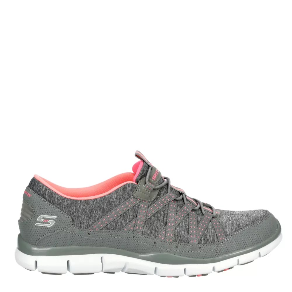Grey Skechers Womens Gratislets Cruise Slip On Sneaker