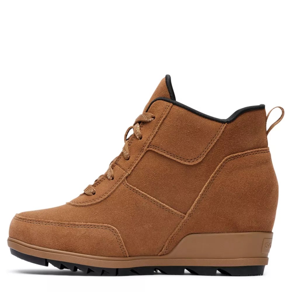 Tan Sorel Womens Evie Sport Lace Wedge Boot Boots Off Broadway Shoes