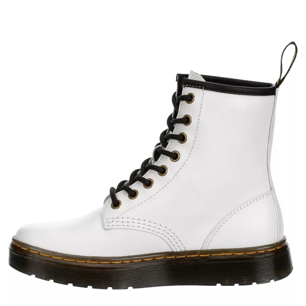White Dr.martens Womens Zavala Combat Boot Boots Off Broadway Shoes