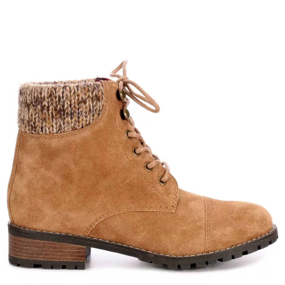 Tan Bjorndal Womens Phoebe Combat Boot Boots Off Broadway Shoes