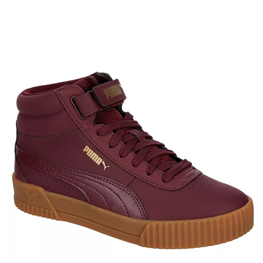 Burgundy Puma Womens Carina Mid Sneaker Athletic Off Broadway Shoes