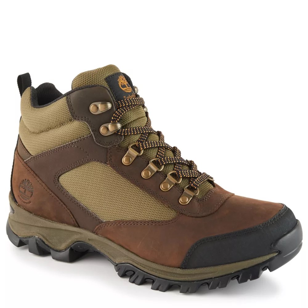 Brown Timberland Mens Keele Ridge Waterproof Hiking Boot Boots Off