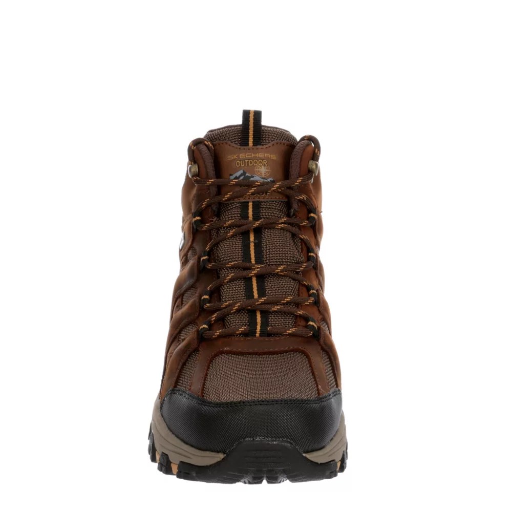 Brown Skechers Mens Selmenrelodge Waterproof Hiking Boot Boots Off