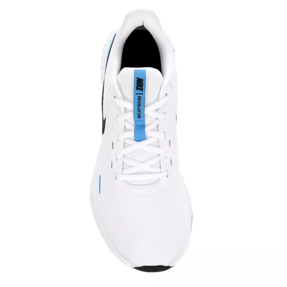 White Nike Mens Revolution 5 Running Shoe Athletic Off Broadway Shoes
