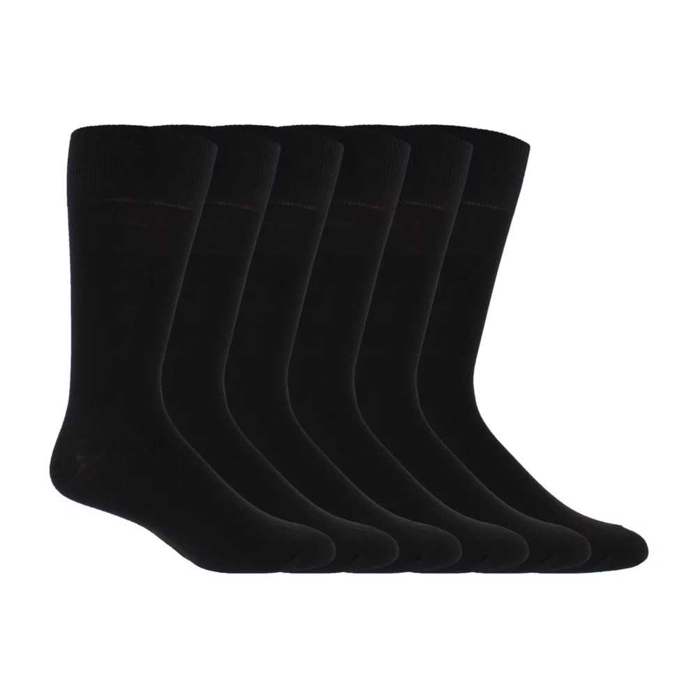 Black Cole Mens 6 Pack Crew Socks Off Broadway Shoes